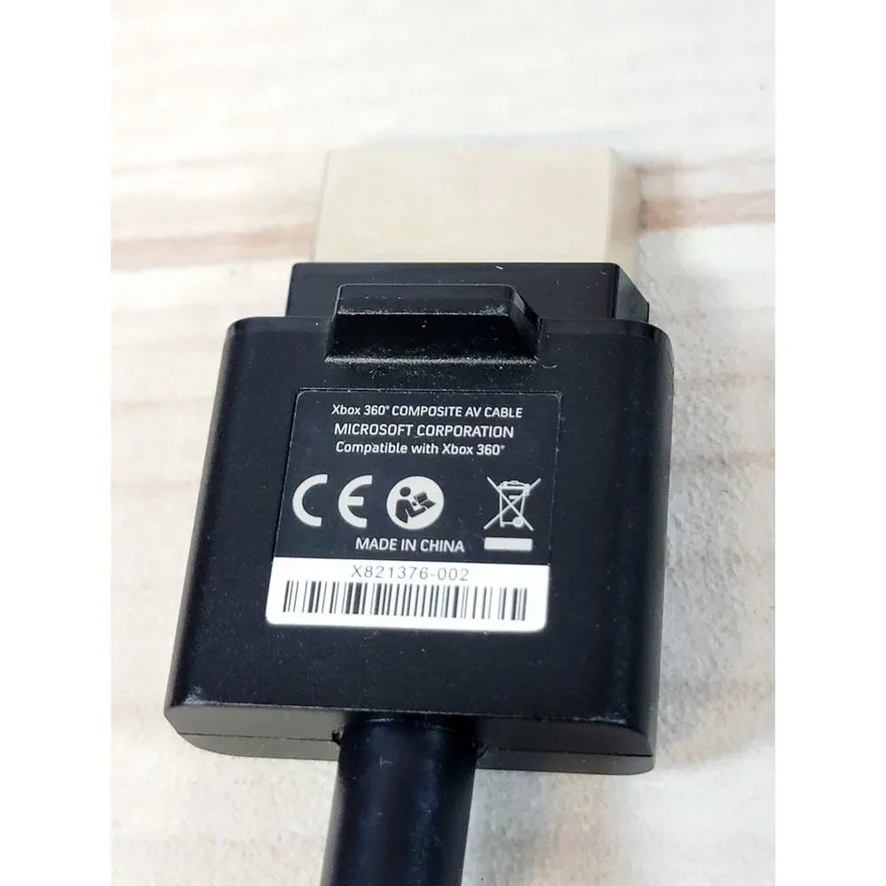 Genuine Official OEM Microsoft XBOX 360 Composite AV Cable X821376-001 Tested